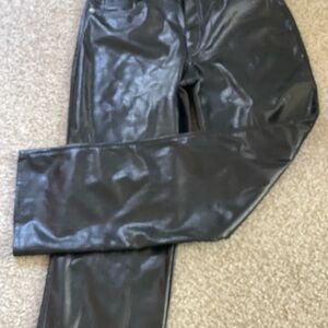 Black Faux Leather Pants